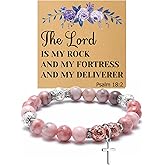 Mwphuy Bible Verse Gifts for Women Christian Bracelet Faith Jewelry Inspirational Religious Gifts for Women Friends Mom Daughter Sister Beaded Bracelet Faith Confirmation Baptism Gift for Grandma Her