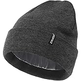 Zylioo Plus Size Fleece Lined Beanie Hat,2XL/XL/L/M/S Thermal Knitted Hat,Winter Warm Lined Snow Hats for Women Men