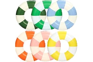 36 inch Inflatable Pool Floats for Adults- 6 Pack Striped Floaties Pool Tubes Swim Rings Inflatable Pool Float for Swimming P