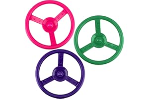 RESTROMA 3 Pack Playground Steering Wheel Swingset Playset Wheel Toys Plastic Steering Wheel for Kids Outdoor Backyard Playhouse Treehouse (Color Set 3)