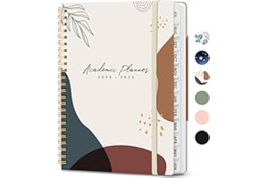 JEJEGO Planner 2024-2025, Academic Planner JUL 2024-JUN 2025, Weekly and Monthly Calendar Planner Book, Hardcover Teacher Planner 2024-2025 with Tabs, A5 (6.4" x 8.5") - Abstract