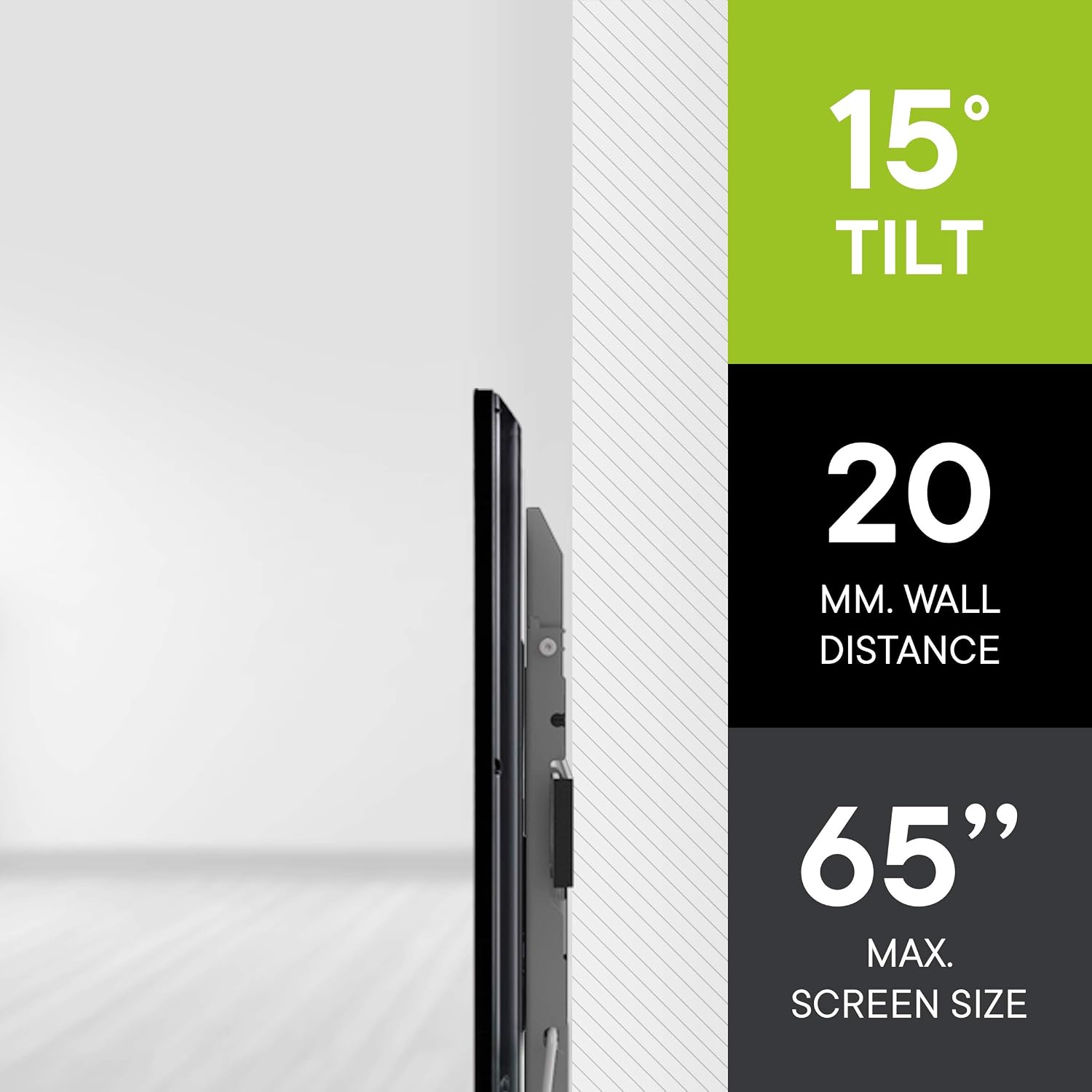 One For All Ultra Slim TV Wall Bracket Mount, Screen size 32-65 Inch, For All types of TVs, 15° Tilt Feature - Image 4