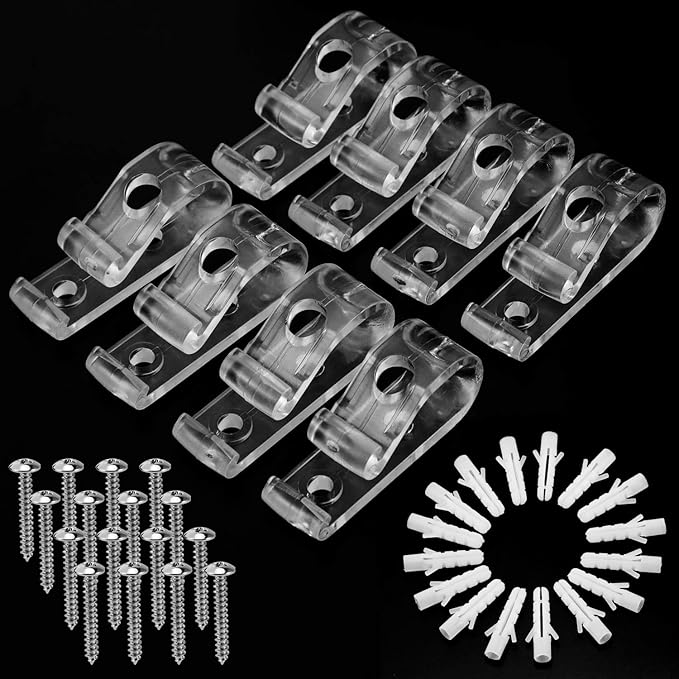 MWOOT 8 Pieces Roman Blinds Roller Curtain Clear P Clip Hook Screws