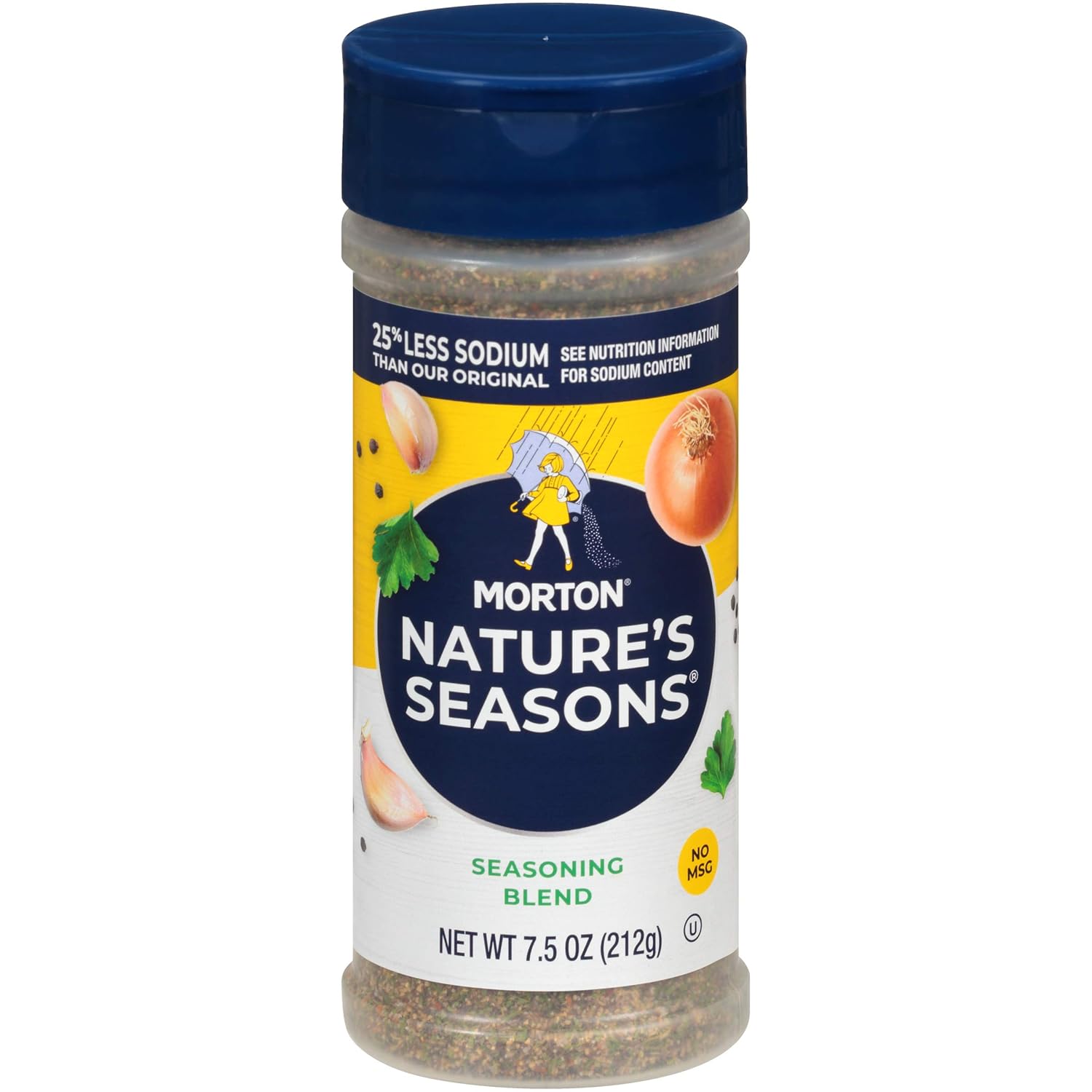 Morton 25% Less Sodium Nature's Seasons Seasoning Blend, 7.5 Ounce (Pack of 6)