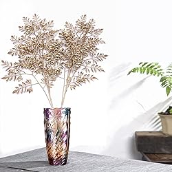 CATTREE Artificial Gold Leaves, Plastic Plants