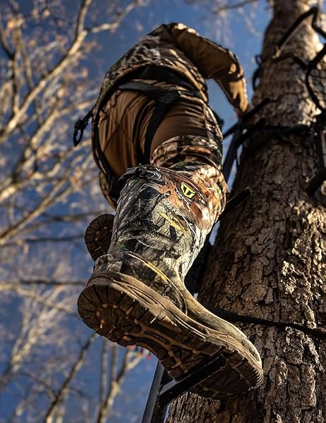 TIDEWE RUBBER HUNTING BOOTS WITH 800G INSULATION, WATERPROOF INSULATED NEXT CAMO G2 WARM RUBBER BOOTS WITH 7MM NEOPRENE, STURDY OUTDOOR HUNTING BOOTS FOR MEN (SIZE 10)
