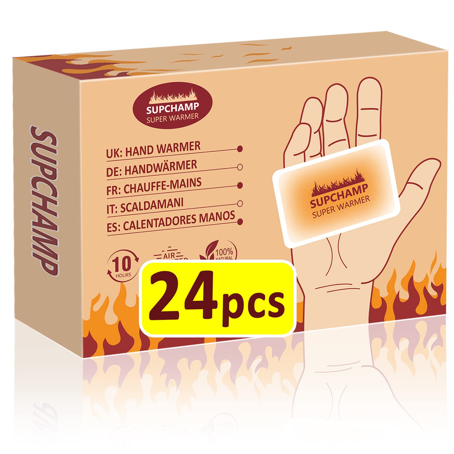 Hand Warmers Disposable - 24 PCS Pocket Hand Warmer - Handwarmers Up to 10 Hours of Heat - Hand Heat Pads for Sports, Camping, Hiking, Travel, Skiing, Cold Weather