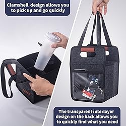 Foyego 4 Cup Drink Carrier with Handle, Reusable