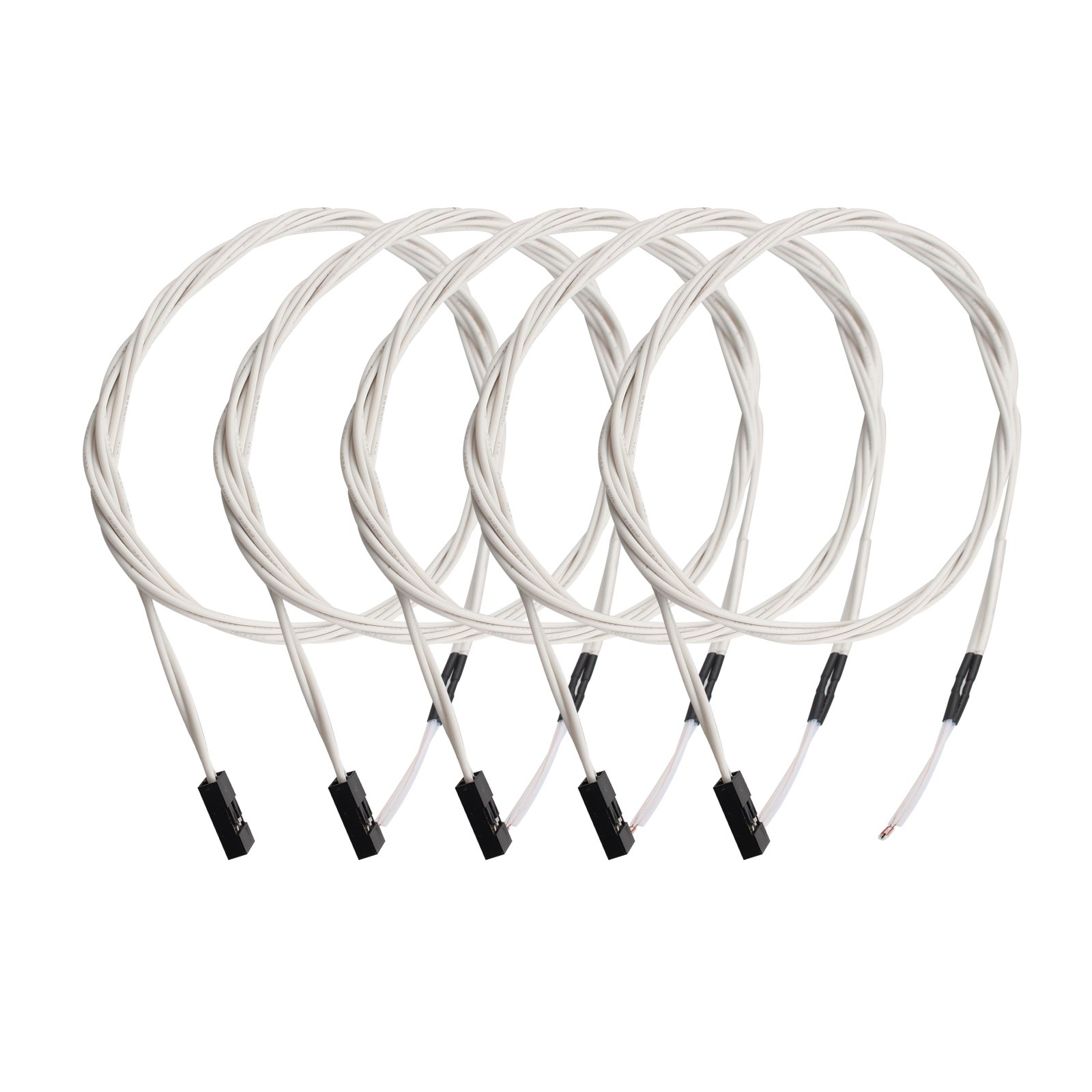 HALJIA 5Pcs Thermistor Temp Sensor NTC 3950 100K with 1 Meter Wiring and Jumper Connector Compatible with Reprap 3D Printer Reprap Prusa