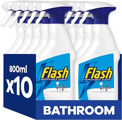 Flash Bathroom Cleaner Spray 8L (800ml x 10) Limescale Remover