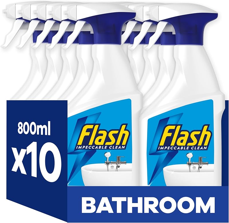 Flash Bathroom Cleaner Spray 8L (800ml x 10) Limescale Remover