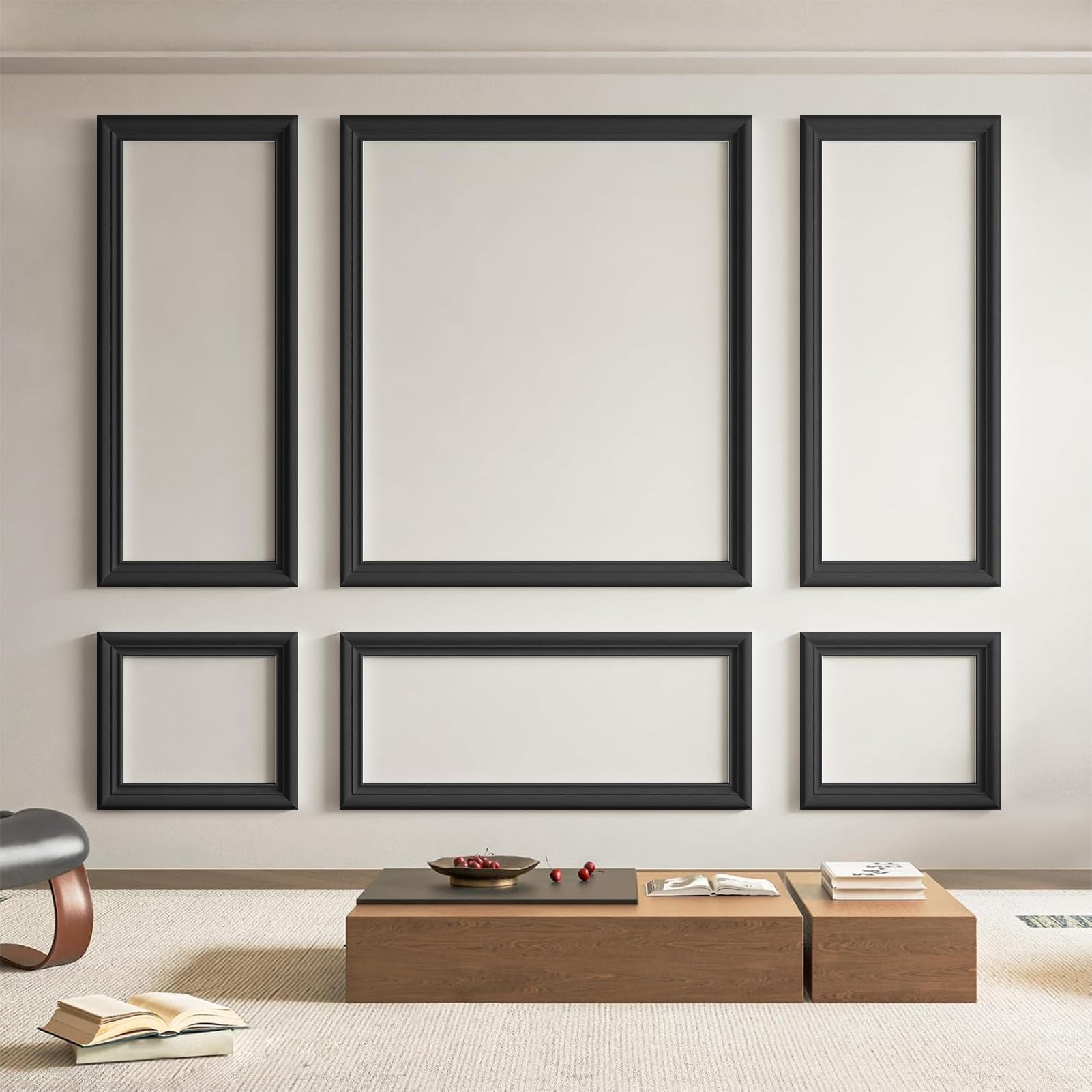 Art3d Pre-Cut Wall Molding Set of 6 pcs, Ready-to-Assemble Wainscoting ...