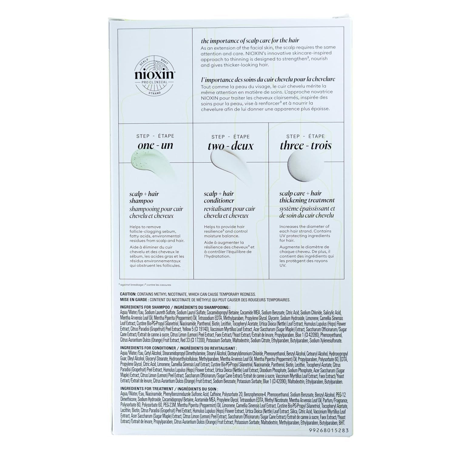 NIOXIN Scalp + Hair Thickening System Kits | For Natural, Colored, & Damaged Hair with Light to Progressed Thinning | Strengthen & Boost Hair Density with Niacinamide & Biotin | 3 Month Supply