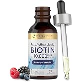 Carlyle Liquid Biotin 10000mcg | 2 oz | Extra Strength Drops | Vegetarian, Non-GMO, Gluten Free Supplement