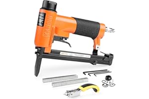 KAMSIN KN7116L 22 Gauge Pneumatic Upholstery Stapler, 3/8-inch Crown Fine Wire Stapler, 1/4-inch to 5/8-inch Length Long Nose