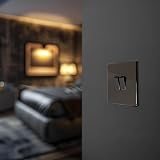 BG Electrical Double Wall Light Switch 2 Way Screwless Front Plate Black Nickel view 6