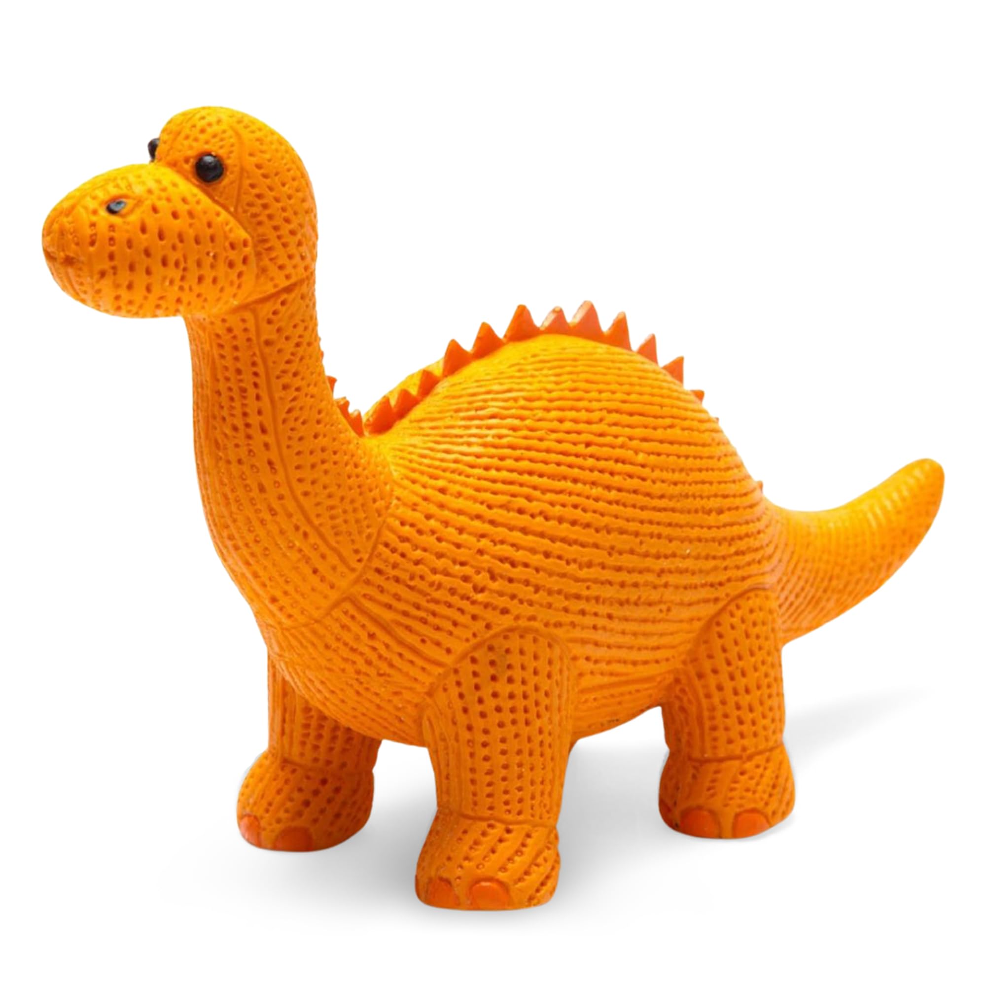 Best Years | Original My First Diplodocus Dinosaur Orange Natural Rubber Teether & Bath Toy | Baby Safe from Birth | Non-Toxic & Plastic-Free | Gift for Babies & Toddlers