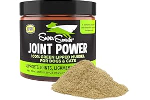 Super Snouts Joint Power – 5.29oz Powder – Joint Supplement for Dogs and Cats with 100% Green Lipped Mussel Helps Ease Discomfort & Stiffness– Made in The USA