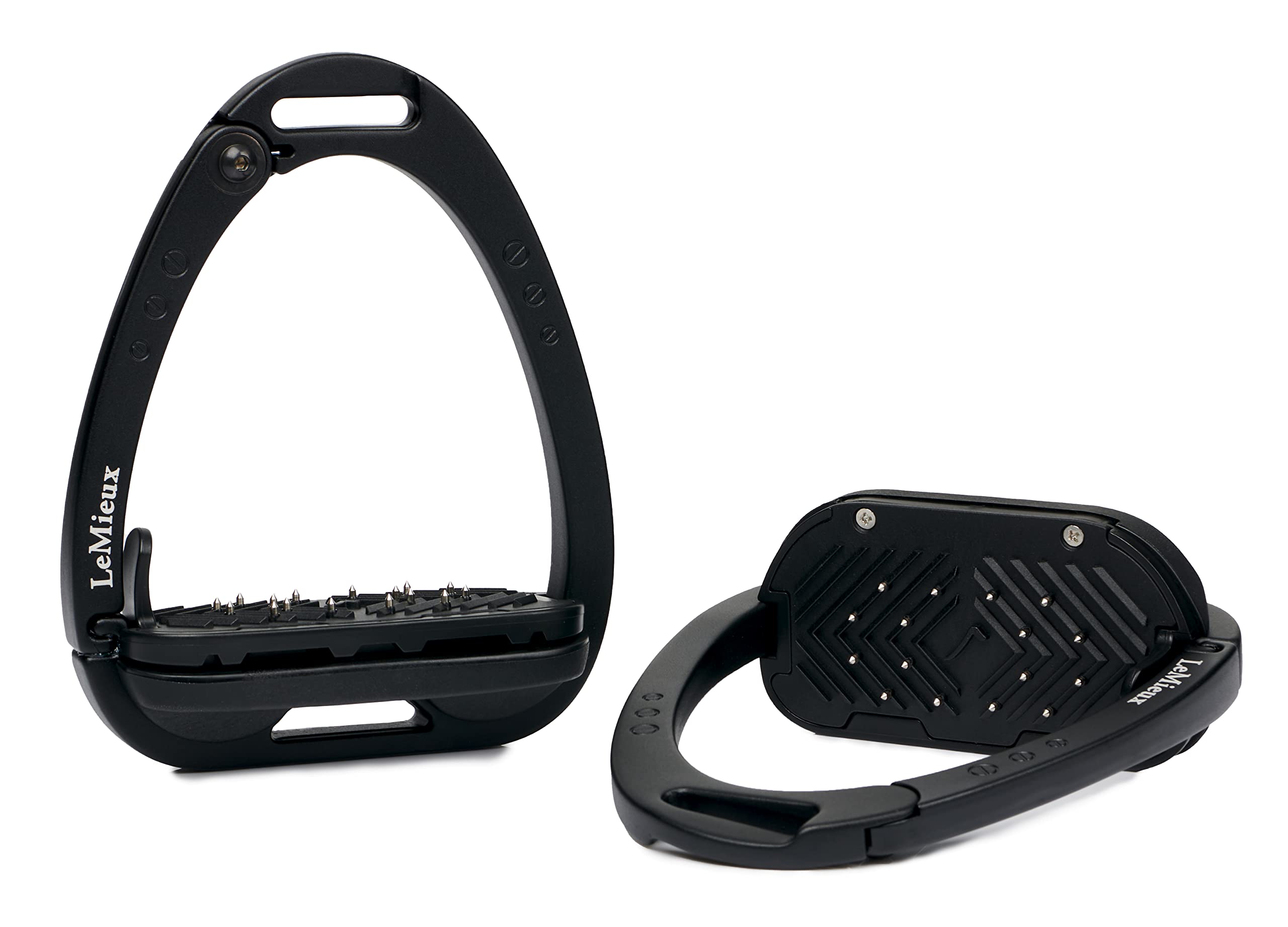 LeMieux Vector Control Stirrup - Black - Aviation Grade Aluminium - Lightweight - Ergonomic Footplate