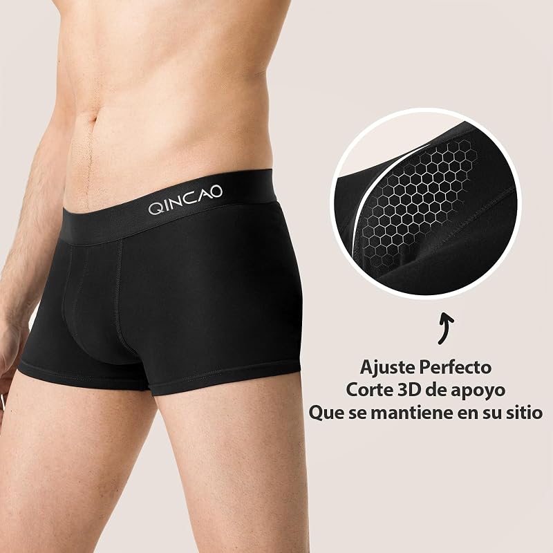 Boxers justos masculinos qincao, pacote de 6 peças, cuecas masculinas, boxers de algodão, roupas íntimas confortáveis ​​para homens
