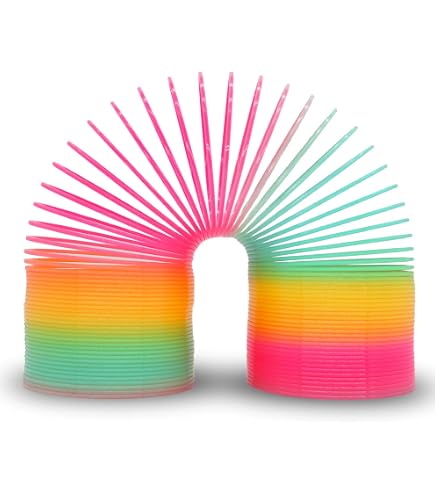 DSL Lot De 3 Jouets Slinky Géants Rainbow - Jumbo, Medium Métallique Et Petit Lumineux, Idéal Cadeau Enfant