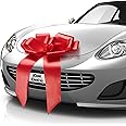 Zoe Deco - Pre-Assembled Big Car Bow - Red, 23 Inch - Giant Car Bow for Birthday, Christmas, Wedding Reception, Surprise Party - Large Gift Wrapping for Huge Present