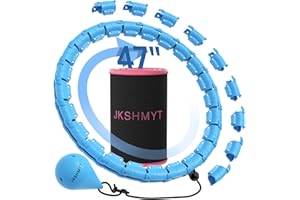 JKSHMYT Smart Weighted Fit Hoop Plus Size for Adults Weight Loss, Hula Circle-2 in 1 Infinity Fitness Hoop, 24 Links Detachable & Size Adjustable, with Waist Trainer for Women