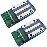 Coavoo HGH25CA Linear Slider Block, 2pcs 25mm HG25 Square Bearing Slider Block with 2pcs E2 Oil Box Self-Lubricating Slider Assembly for Guideway Rail as CNC Kit Part Replacement