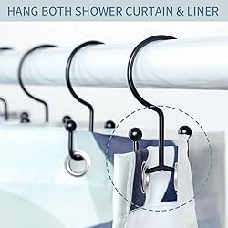 24 Pcs Shower Curtain Hooks, Goowin Shower Curtain
