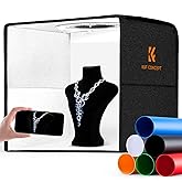 K&amp;F CONCEPT Photo Studio Light Box 12"x12" 120 LED Lights &amp; 6 PVC Backdrops | Photography Shooting Tent Kit CRI>95 with 6 PVC Backdrops for Jewelry, Watch, Cosmetics, Small Product Photography ZYDYSY01