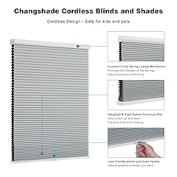 Changshade Cordless Cellular Shades, Blackout