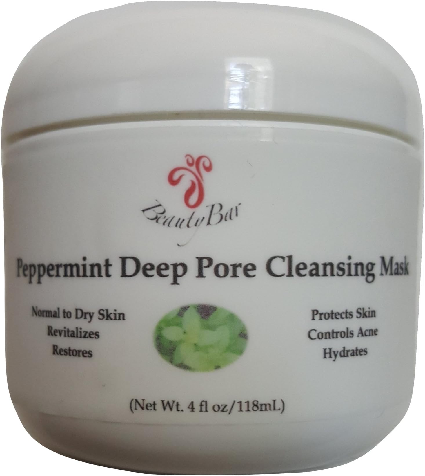 Beauty Bar Peppermint Deep Pore Cleansing Mask, Tea Tree Spa-Like Facial, Fights and Treats Acne | Pimple-Spot Treatment