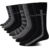 Calvin Klein Mens Dress Socks - 8 Pack Breathable Cotton Blend Work Crew Socks for Men for Casual Business & Formal Wear