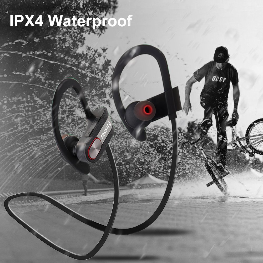 Sunvito auricolari Wireless Bluetooth,impermeabili, auricolari In-ear wireless per sport, cuffie stereo con microfono, tecnologia di cancellazione del rumore, perfette per correre, custodia inclusa