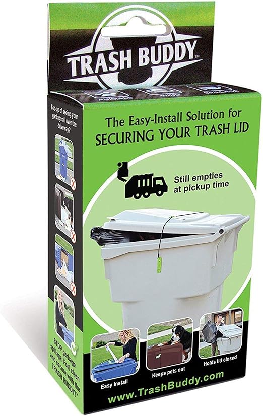 Amazon Com Trash Buddy Dog Proof Trash Can Lock The Easy Install Solution For Securing Your Outdoor Garbage Can Lid Still Emp Appliances