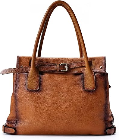 camel leather tote bag