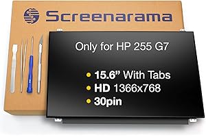 SCREENARAMA New Screen Replacement for HP 255 G7, 30pins, HD 1366x768, Matte, LCD LED Display with Tools
