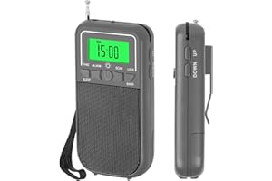 CORPOWER AM FM Walkman Radio, Pocket Radios, Battery Operated Emergency Pocket Walkman Radio, with LED Flashlight, for Elderly, for Walk/Jogging/Gym/Camping Portable Transistor Radio（Grey）