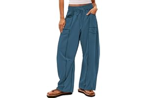 Femfady Women Barrel Pants Wide Leg Baggy Drawstring Loose Casual Sweatpants Trousers