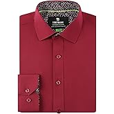 Tom Baine Men's Dress Shirts Performance Long Sleeve Button Down Shirts Solid Slim Fit Formal Shirts