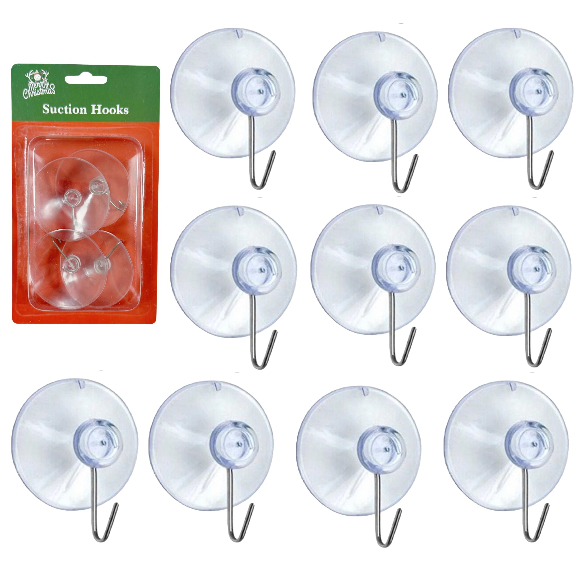 SHATCHI 24Pcs Heavy Duty Suction Hooks โ 53mm, Multi-Purpose Reusable Suction Hooks for Kitchen, Bathroom, Office, Christmas Decorations, Signs, Mirrors, Walls