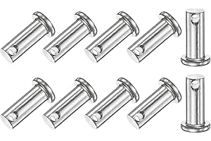 M METERXITY 10-Pack Single Hole Clevis Pins, M8 x 25mm 304 Stainless Steel Flat Head Clevis Pins for Mechanical Linkage/Fixed