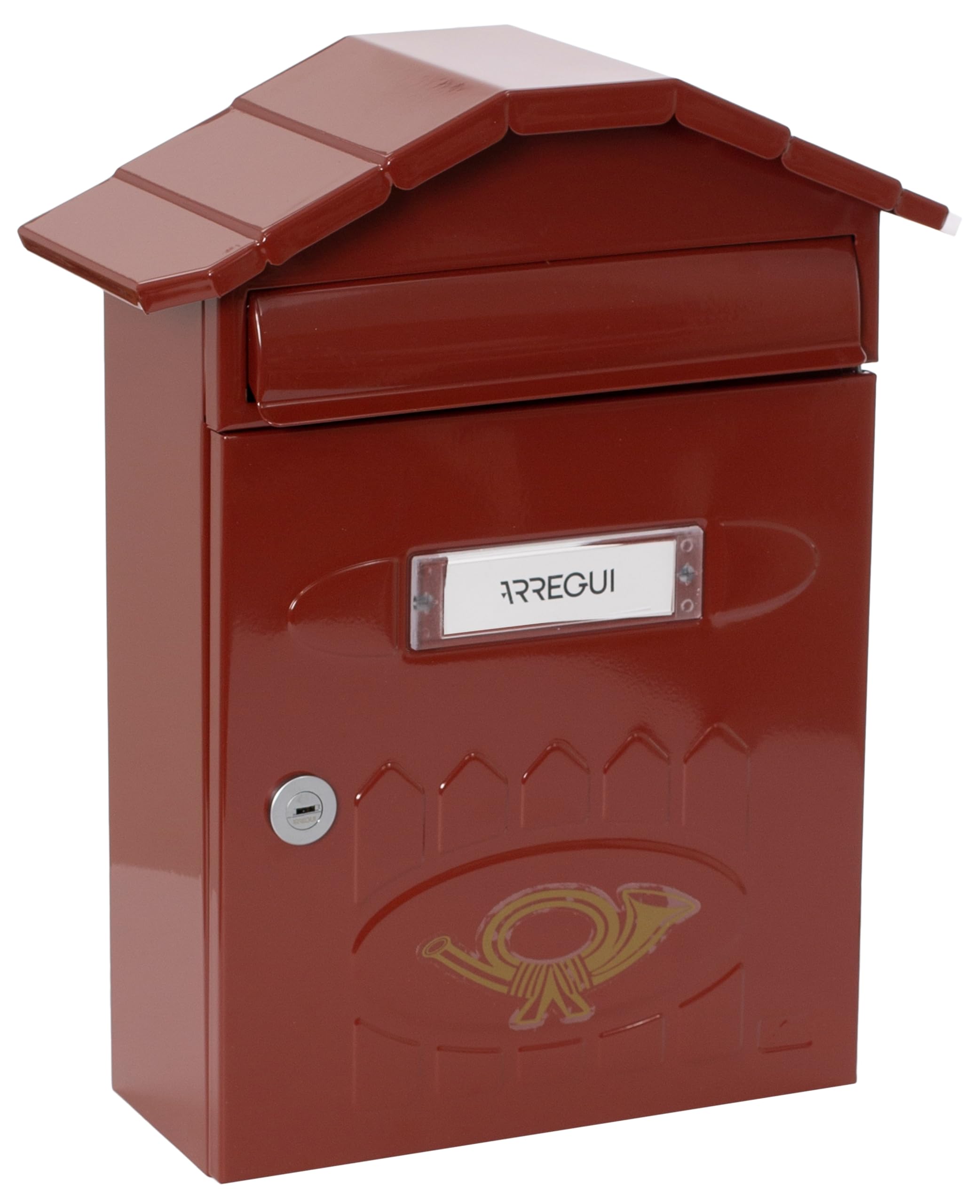 Arregui Villa - Outdoor Letterbox (Steel, 360 x 298 x 120 mm), red, E5002