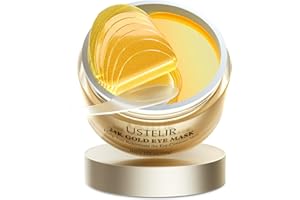 USTELIR Under Eye Patches, 40 Pairs 24K Gold Eye Masks with Collagen, Eye Patches for Puffy Eyes, Dark Circles & Wrinkles, Under Eye Masks for Skin Care Set, Gel Pads Spa Gifts for Women & Men