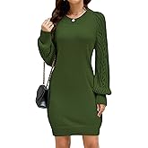 ZLIGXEA Sweater Dress for Women Long Sleeve Crewneck Ribbed Knit Mini Dresses 2025 Fall Casual Pullover Oversized Sweaters