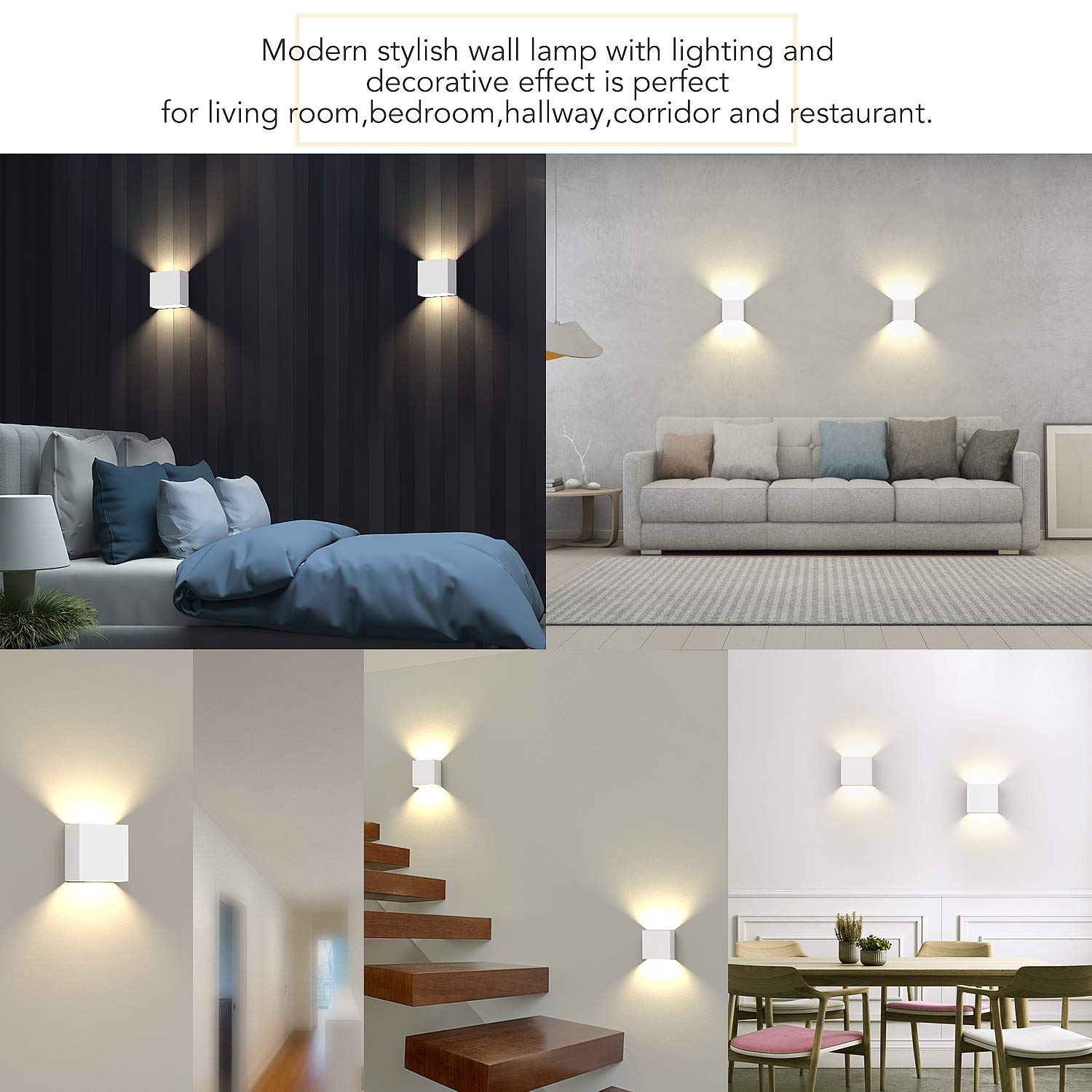 2pcs Modern Led Wall Light Fussen Decorative Up Down Wall Lights Aluminum Indoor Wall Lamp For