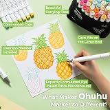 Ohuhu Alcohol Markers 72 Colors Brush Tip Dual Tips Chisel AP Certified view 7