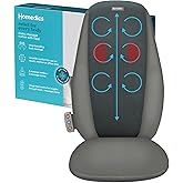 Homedics Shiatsu Massage Cushion with Heat, Pain Relief for Back Muscle Tension, Deep-Kneading Therapy Works Out Knots & Stiffness, 3 Massage Zones, Fits Most Chairs, for Home or Office