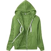 GEEK LIGHTING Womens Zip Up Hoodie Fleece Lined Jacket Sherpa Lined Sweatshirt Warm Winter Fashion Coat for Women