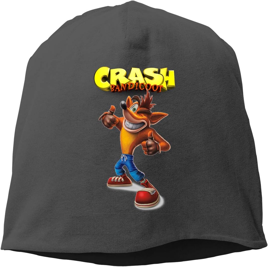 Sareesper Crash Bandicoot Soft Hedging Cap Skull Hat Winter for Mens Womens Black